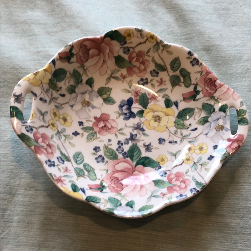 English ceramic floral dish